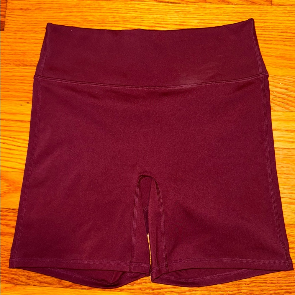Fabletics Deep Burgundy Bike Shorts